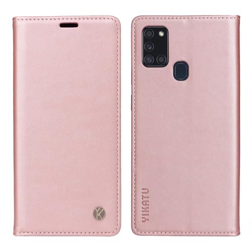Compatible with Samsung Galaxy A21S Wallet Case PU Leather Flip Folio Case with Card Holder Magnetic Closure Shockproof Protective Phone Cover Rose Gold - color: Rose Gold, size: Samsung A21S