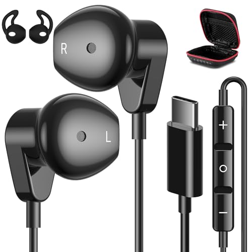 APETOO USB C Headphones for iPhone 18 Pro Max 17 16 15/iPad Air Earbuds - color: Black