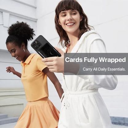 for Magsafe Wallet Magnetic Phone Wallet Card Holder for iPhone 17 16 15 14 13 Pro Max Plus, 5 Slots RFID Blocking, Strong Magnet, Luxury Leather Mag Safe Wallet for Women Men, Black - color: Glossy Black