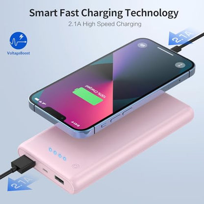 Portable Charger Power Bank 26800mah,Ultra-High Capacity Safer External Cell Phone Battery Pack,2 USB Output High Speed Charging Power bank Compatible with iPhone 17/16/15/14/13 Samsung Android-Pink - color: Pink