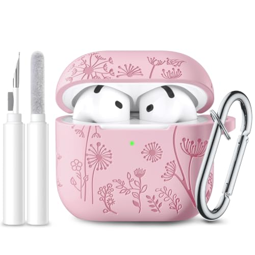 Lerobo for AirPods 4 and AirPods 5 Case with Cleaner Kit & Keychain, Pink - color: A-Pink, size: AirPods 5&4