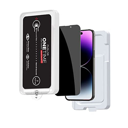 FLOLAB ONETIME NanoArmour Privacy Glass for 14 Pro Max - Game Changing Dust-Free Install, Crystal Clear View & Ultimate Privacy