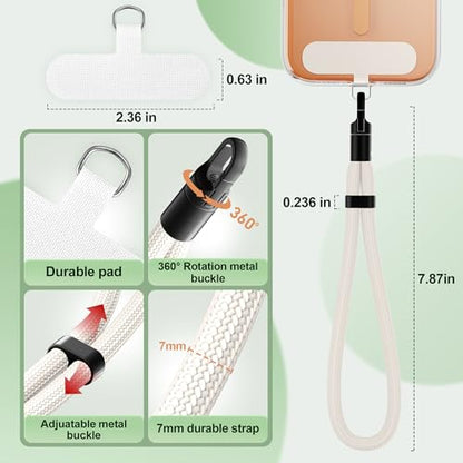 SHANSHUI Hand Wrist Strap Lanyard, 3 Pack Adjustable Cell Phone Lanyard Strap, Hand Wrist Strap Lanyard with 3x Tether Tabs for Smartphones- Black White Gray - color: Black White Gray
