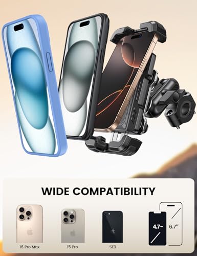 Lamicall Motorcycle Phone Mount Holder with Metal Extension Arm