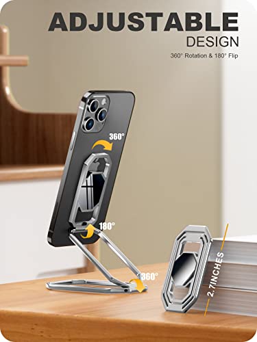 A-LuGei Phone Kickstand Ring Holder, Cell Phone Grips, Phone Stand for Desk - color: Hallow Silver