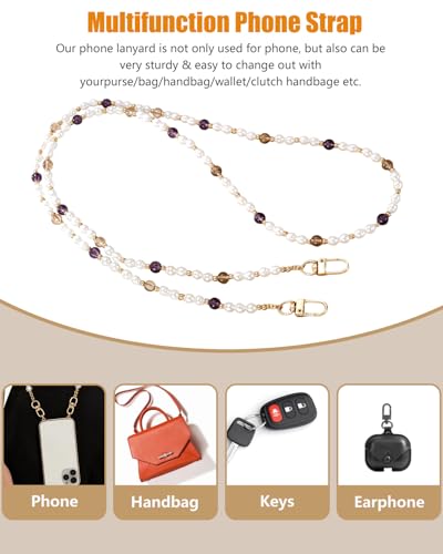 Phone Lanyard, On-the-Go Universal Crossbody Strap Neck Lanyard with Phone Tether Patches for Most Cellphones - color: T