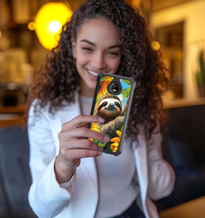 for Schok Volt Sv67q Sv67332 Case with Screen Protector, Military Grade Drop Protection, Dual Layer Hybrid Shockproof Protection TPU Phone Case for Schok Volt Sv67q, Cute Sloth - color: Cute Sloth