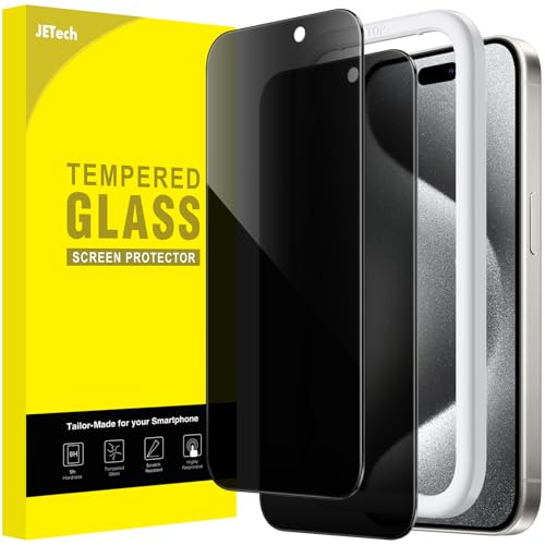 JETech Privacy Screen Protector for iPhone 15 Pro, 2-Pack - size: iPhone 15 Pro
