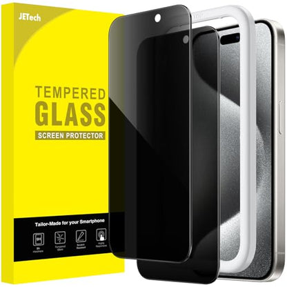 JETech Privacy Screen Protector for iPhone 15 Pro, 2-Pack - size: iPhone 15 Pro