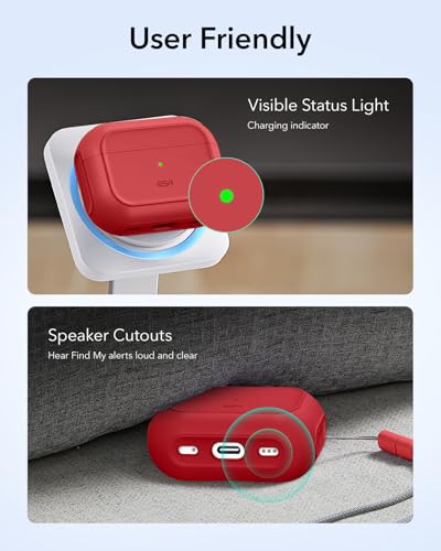 ESR for AirPods Pro 3 Case, Compatible with MagSafes, Red - color: Red, size: AirPods Pro 3 Case