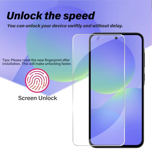 BIGFACE Galaxy A36 Tempered Glass Screen Protector + Camera Lens Protector [2 + 2 Pack][Case Friendly][Anti-Scratch][Ultrasonic Fingerprint Unlock] HD Protective Film for Samsung Galaxy A36 - size: Galaxy A36 (6.7")