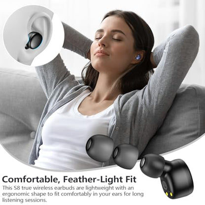 MOZOTER Mini Wireless Earbuds Bluetooth 5.3 in Ear Headphones Headsets - color: Black