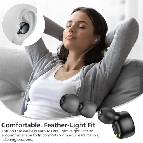 MOZOTER Mini Wireless Earbuds Bluetooth 5.3 in Ear Headphones Headsets - color: Black