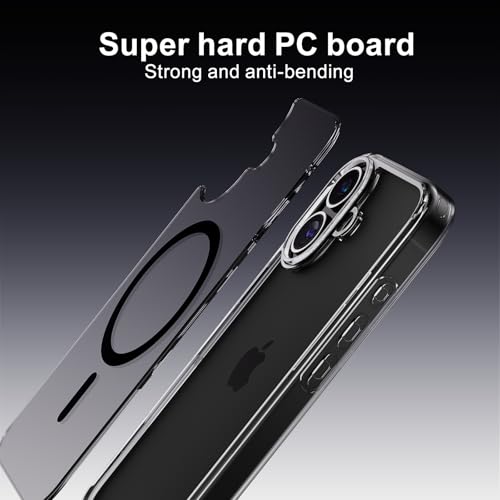 PAUL B for 2025 iPhone 17 Case (Compatible with MagSafe) Military Grade Drop Protection(Drop Tested up to 13FT) Anti Yellowing | Magnetic Rugged Shockproof Phone Cover (Clear Black, iPhone 17) - color: Clear Black, size: iPhone 17