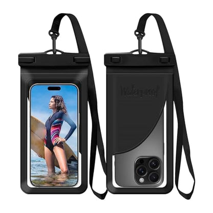 Waterproof Phone Pouch for iPhone 17 16 15 Pro Max IPX8 Black-8.3 | Card Pocket, Lightweight, Large Cellphone Dry Bag, IPX8 Rated, Beach Essential, Cruise Ship, 1 Pack, 8.3 inch - color: A9-Black-1 pack