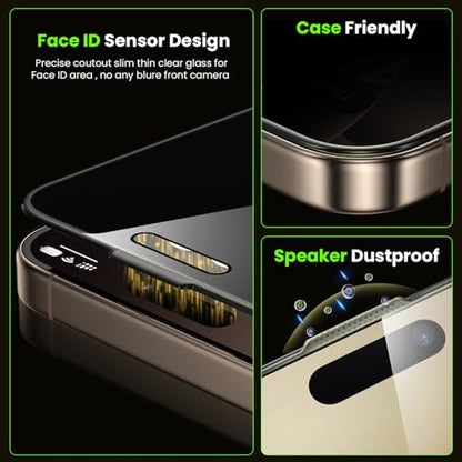 WSKEN for iPhone 16 Pro Max Privacy Screen Protector - 4 Way 360 Anti Spy
