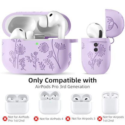 Lerobo for AirPods Pro 3 Case with Cleaner Kit & Keychain, Lavender - color: A-Lavender, size: AirPods Pro 3