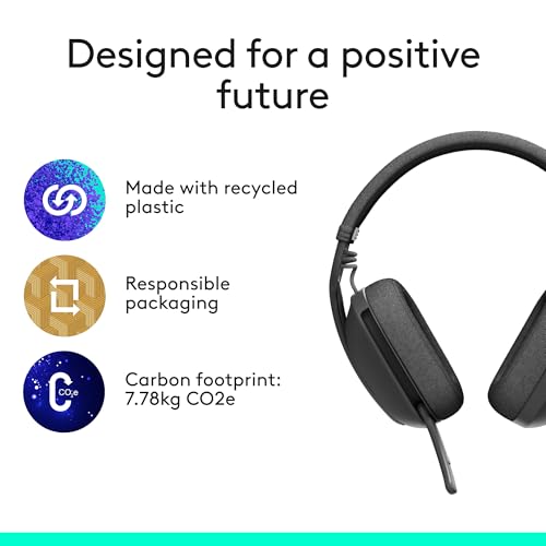 Logitech Zone Vibe 100 Lightweight Wireless Over Ear Headphones - Graphite - color: Graphite