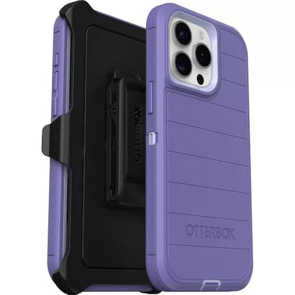 OtterBox iPhone 15 Pro Max (Only) - Defender Series Case - Mountain Majesty (Purple) - Screenless - Rugged & Durable - with Port Protection - Holster Clip Includes - Microbial Defense Protection - color: Mountain Majesty (Purple)
