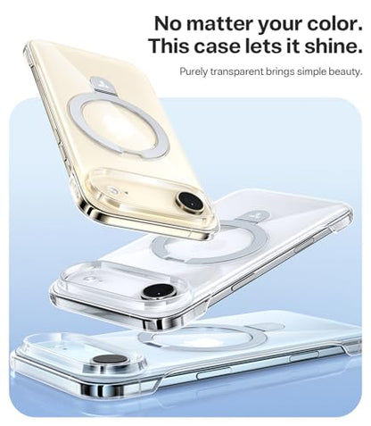 TORRAS for iPhone Air Case, Slim Magnetic Stand, Open-Edge Thin Frame Fit, Hard PC, Fit for MagSafe, Anti-Yellowing Phone Case for iPhone 17 Air, Daily Protection, Clear - size: iPhone Air