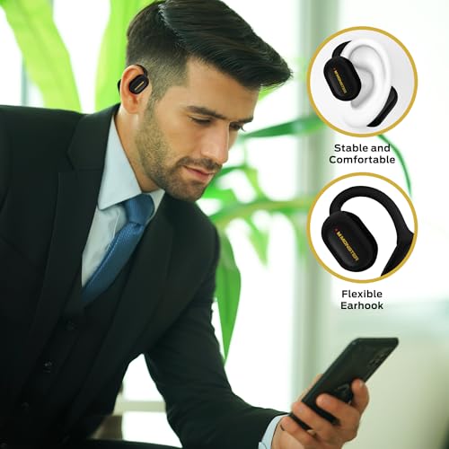 Monster Open Flex Open Ear Wireless Earbuds, Around-Ear Secure Fit Bluetooth Headphones, Earhook Design, Stay Aware While Listening, IPX5 Waterproof, Built-in Mic, Charging Case