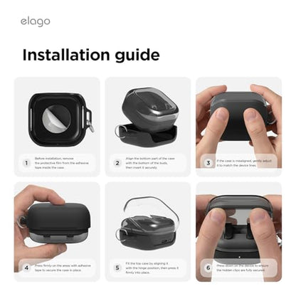 elago Duo Case for Galaxy Buds 4 Pro & Galaxy Buds 4 - color: Clear - Black