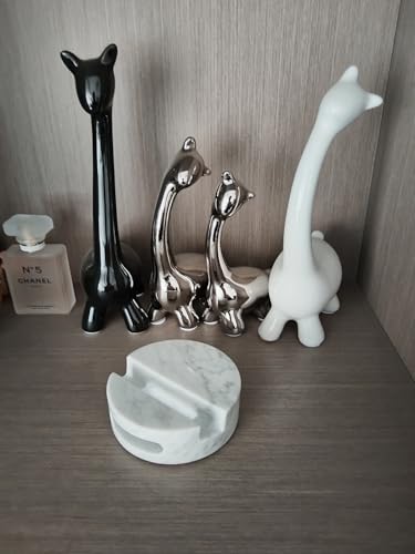 fashciaga Luxurious Marble Cell Phone Stand Holder for Cellphone Tablet On Desk, Countertop, Table, Nightstand. Heavy Real Stone Mobile Phone Stands (Hollow) - style: Hollow