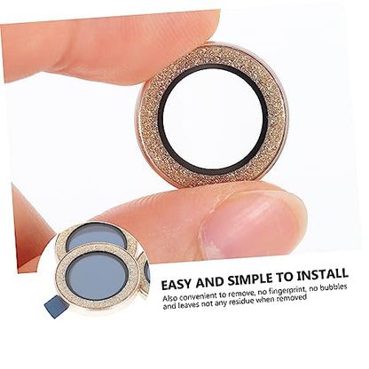 3Pcs Phone Lens Covers for Camera Lens Films Scratch Protection High Class Stalinite Material Delicate Design Dust Prevention Photo