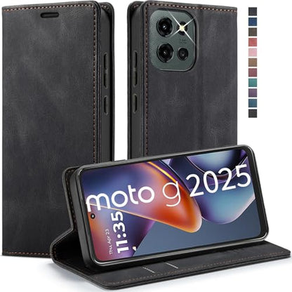 Moto G 5G 2025/5G 2026/Play 2026 Wallet Case with [RFID Blocking],Black | Card Holder, Kickstand, Magnetic, Soft Leather Flip Case Wallet for Moto G 5G 2025/Moto G 5G 2026/Play 2026 - color: Black, size: Moto G 5G 2025/2026 6.7"
