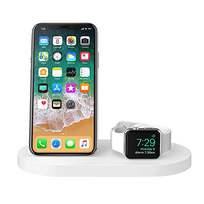 Belkin Boost Up Wireless Charging Dock for iPhone + Apple Watch + USB-A Port (Wireless Charger for iPhone XS, XS Max, XR, X, 8/8 Plus, Apple Watch 4, 3, 2, 1) - White