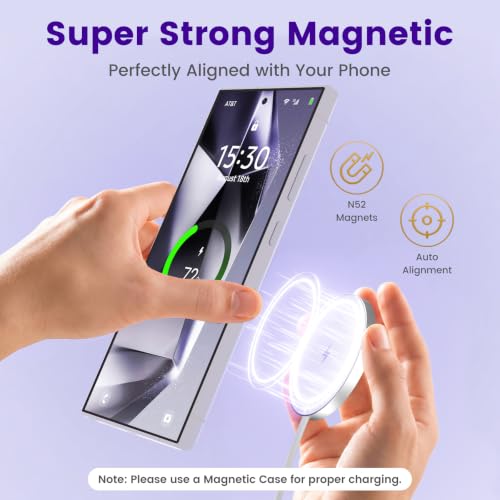 15W Magnetic Fast Charging Pad, Wireless Charger for Samsung & Android - color: (for Samsung) White*2