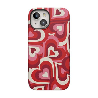 Casely iPhone 15 Plus Case | Love Song Remix | Ombre Hearts | Bold Protective Design | Compatible with MagSafe - color: Love Song Remix | Ombre Hearts