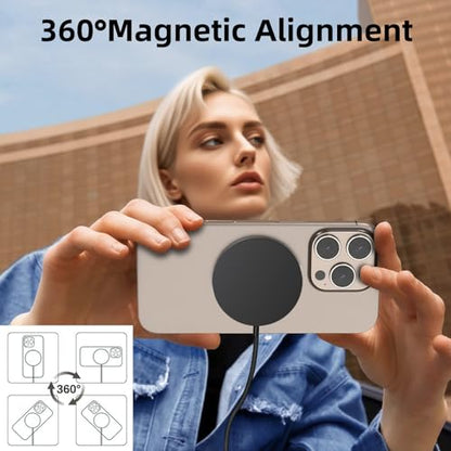for MagSafe Charger, Magnetic Wireless Charging Pad for iPhone 17/17 Pro/17 Pro Max/Air/16 15 14 13 12 Pro Max Plus mini & AirPods 2 3 Pro, Strong Magnet, USB-C/A Ports (Black) - color: Black
