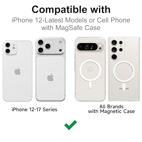 oakxco Magnetic Phone Wallet Stick On, Secure Phone Card Holder Compatible with Magsafe, Adhesive Pocket Sleeve ID Credit Card, Slim Thin Card Case, Compatible with Apple iPhone Samsung Pixel, Clear - color: Magnetic Matte Clear