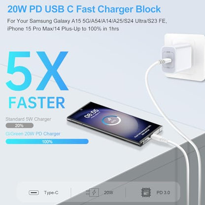 Samsung Fast Charging Block USB C Charger Box for Galaxy A17 5G A36 A37 S26 - color: white1
