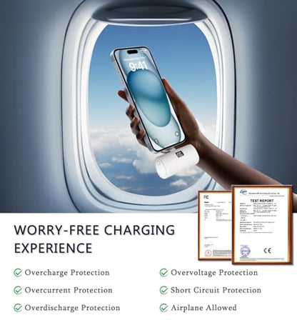 6000mAh USB-C Portable Charger,Power Bank for iPhone 18 Pro/17/16