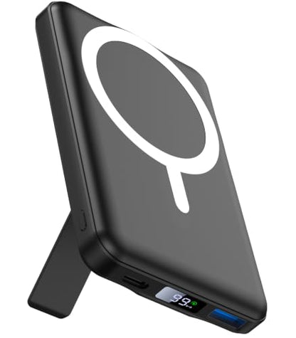 AOGUERBE for MagSafe Portable Charger, 10000mAh Magnetic Charger for iPhone - color: Obsidian Black