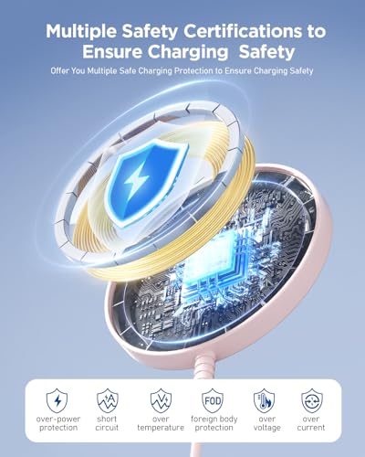 Magsafe Charger Magnetic Wireless Charge iPhone: Strong Magnet Charging Pad - color: Pink