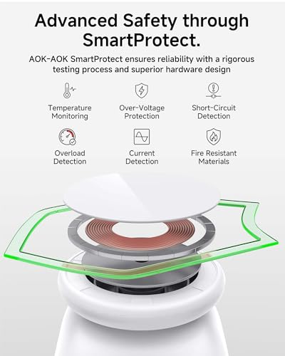 Magnetic Wireless Charging Station, Charger Stand for iPhone Apple Watch - color: White