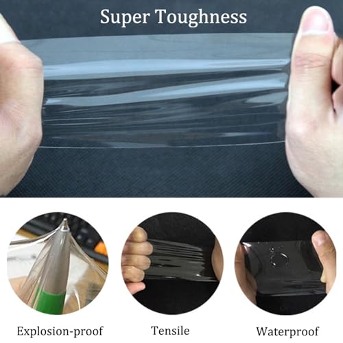 2 Pack Back Screen Protector Compatible with iPhone 17 Pro Max - color: Transparent Carbon Fiber