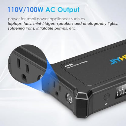 JIYHF Portable Power Station with AC Outlet - 99.9Wh Backup Battery, 100W AC & 65W USB-C PD Fast Charging Ideal for Outdoor Work - style: P100 Gray