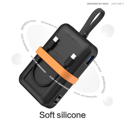Silicone Case for Anker Zolo Power Bank 2025(20,000mAh 45W/30W) A1689/A1681 Protective Cover with Lanyard Hole, Compact | Tactile Grip | Impact Protection for Daily Use & Travel, Case Only (Black)