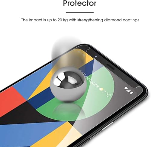 OMOTON [4 Pack] Screen Protector Compatible with Google Pixel 4XL, Tempered Glass Screen Protector for Google Pixel 4 XL 2019 Released, Scratch Resistant/Case Friendly - size: Pixel 4 XL - 6.3 Inch