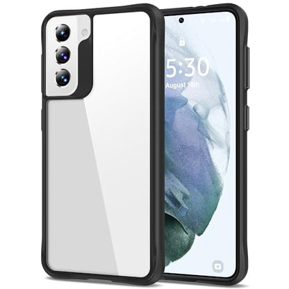 HOOMIL Clear Case for Samsung Galaxy S21 FE 5G 6.4-Inch, [Anti-Yellowing] Anti-Scratch Transparent Hard Back and Soft Edge [Military Grade Drop Protection] Shockproof Phone Cover - Black - color: Black, size: Samsung Galaxy S21 FE