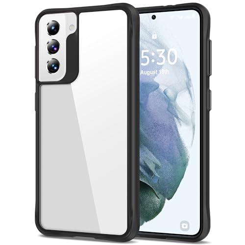HOOMIL Clear Case for Samsung Galaxy S21 FE 5G 6.4-Inch, [Anti-Yellowing] Anti-Scratch Transparent Hard Back and Soft Edge [Military Grade Drop Protection] Shockproof Phone Cover - Black - color: Black, size: Samsung Galaxy S21 FE