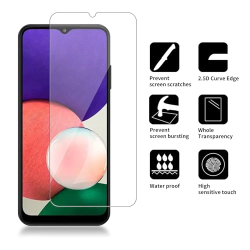 4 Pack Glass Screen Protector Compatible for Samsung Galaxy A22 5G / SM-A226B [9H Hardness]-HD Screen Tempered Glass, Scratch Resistant,Easy Install [Case Friendly] - size: Galaxy A22 5G