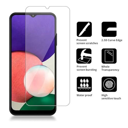 4 Pack Glass Screen Protector Compatible for Samsung Galaxy A22 5G / SM-A226B [9H Hardness]-HD Screen Tempered Glass, Scratch Resistant,Easy Install [Case Friendly] - size: Galaxy A22 5G