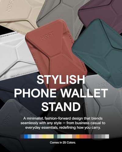 MOFT Magnetic Wallet Stand Compatible with iPhone 18/17/16/15/14/13 Series, Angle Adjustment Magsafe Compatible MOVAS Phone Stand - color: Sienna Brown, size: Standard