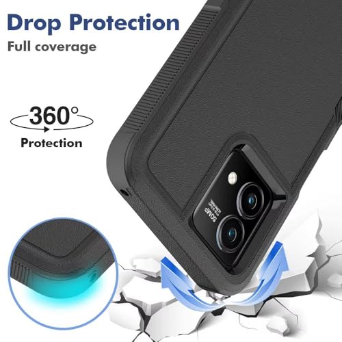 for Moto G Stylus 2023 5G Case Dual Layer Hard Shockproof Protective Case with Tempered Glass Screen Protector Heavy Duty Hybrid Full Body Anti-Scratch Anti-Slip Phone Cover Black - color: Moto G Stylus 2023 5G