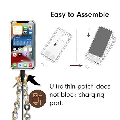 Sonix Phone Wristlet - Detachable Universal Smartphone Wrist Strap, Hands-Free Lanyard Cellphone Bracelet with Tether Tab - color: Grey Marble